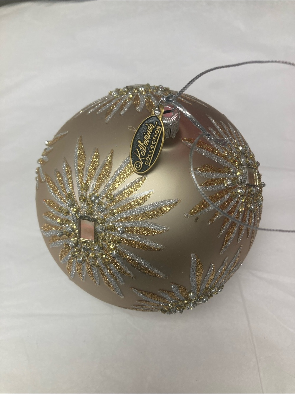 Katherine's Collection Gold and Silver Glitter Starburst Ornament